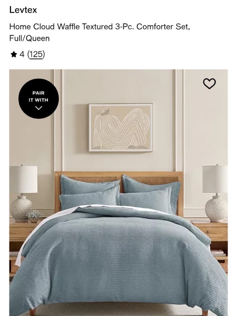 Levtex Blue Waffle-Textured Comforter Set with Shams